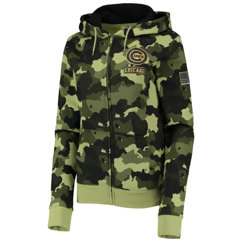 Chicago Cubs New Era Women's 2022 MLB Armed Forces Day Camo Full-Zip Hoodie | MLB Shop