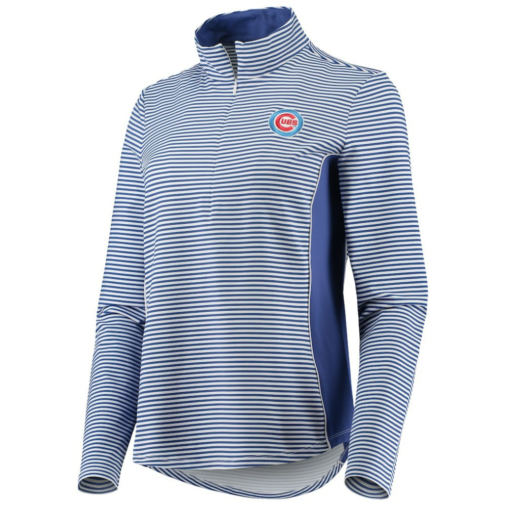 Chicago Cubs Tommy Bahama Women's Aubrey Stripe Block IslandZone Half-Zip Jacket | MLB On Sale