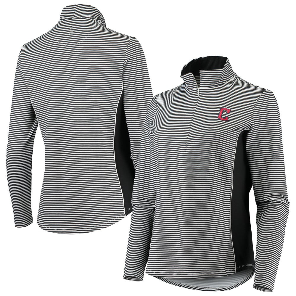 Cleveland Guardians Tommy Bahama Women's Aubrey Stripe Block IslandZone Half-Zip Jacket | MLB Discount