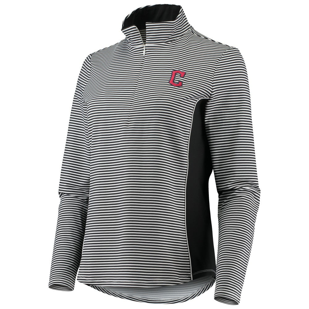 Cleveland Guardians Tommy Bahama Women's Aubrey Stripe Block IslandZone Half-Zip Jacket | MLB Discount