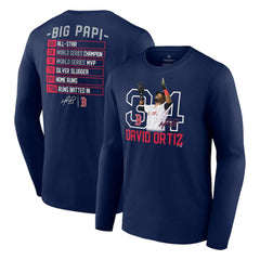 David Ortiz Boston Red Sox Fanatics Stats Resume Long Sleeve T-Shirt | MLB Shop