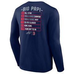 David Ortiz Boston Red Sox Fanatics Stats Resume Long Sleeve T-Shirt | MLB Shop