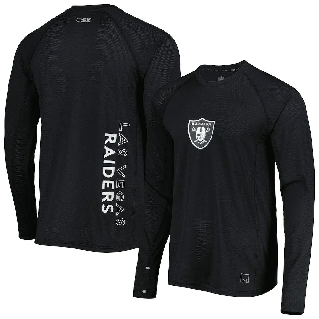 Las Vegas Raiders  MSX by Michael Strahan Interval Long Sleeve Raglan T-Shirt