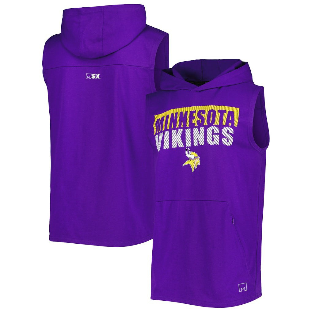 Minnesota Vikings  MSX by Michael Strahan Relay Sleeveless Pullover Hoodie