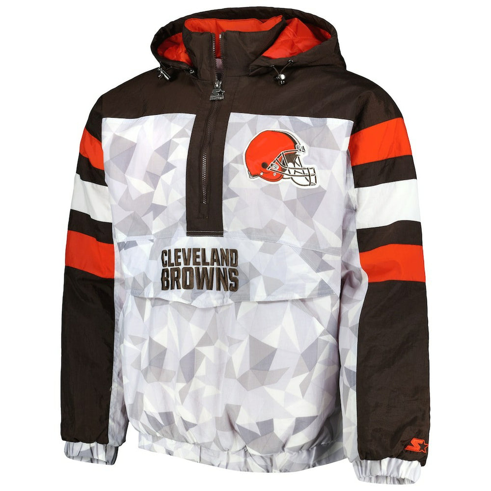 Cleveland Browns  Starter Thursday Night Gridiron Raglan Half-Zip Hooded Jacket