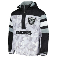 Las Vegas Raiders  Starter Thursday Night Gridiron Raglan Half-Zip Hooded Jacket