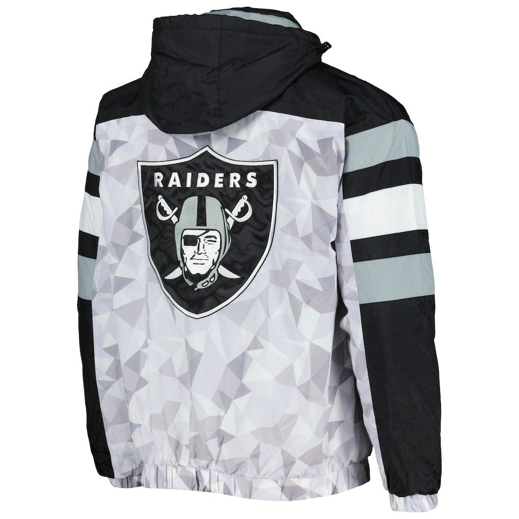 Las Vegas Raiders  Starter Thursday Night Gridiron Raglan Half-Zip Hooded Jacket