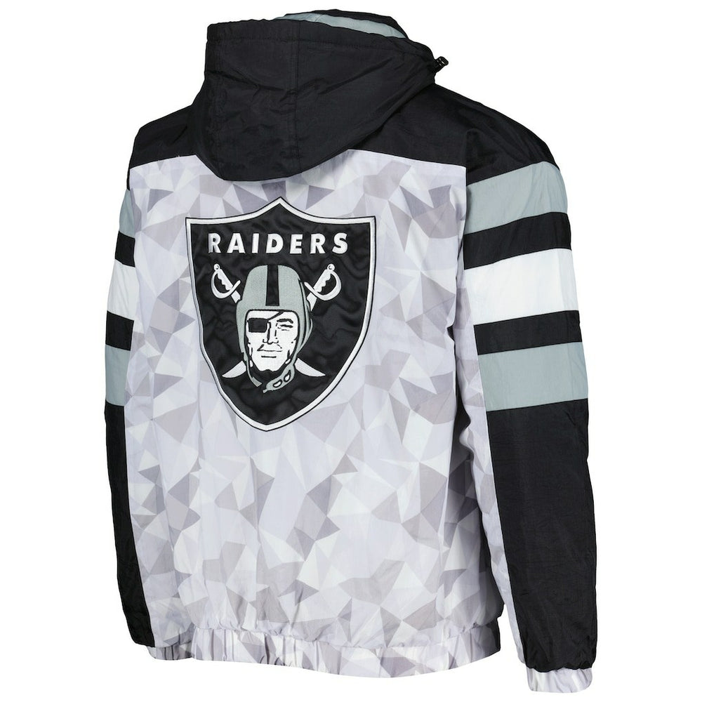 Las Vegas Raiders  Starter Thursday Night Gridiron Raglan Half-Zip Hooded Jacket