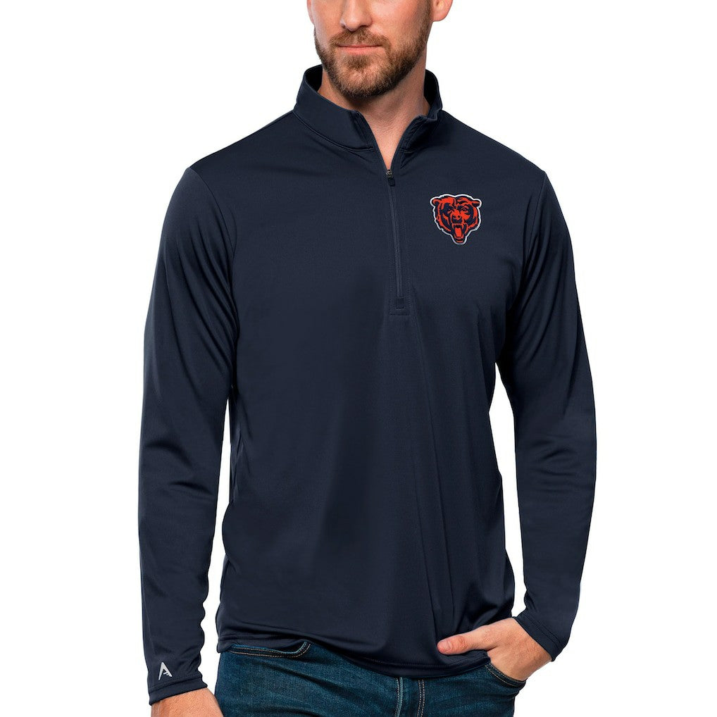 Chicago Bears  Antigua Tribute Quarter-Zip Lightweight Pullover Top
