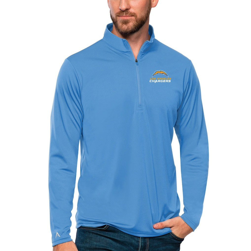 Los Angeles Chargers  Antigua Tribute Quarter-Zip Lightweight Pullover Top