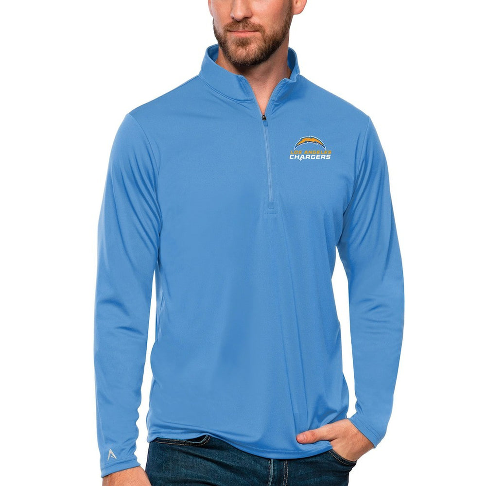Los Angeles Chargers  Antigua Tribute Quarter-Zip Lightweight Pullover Top