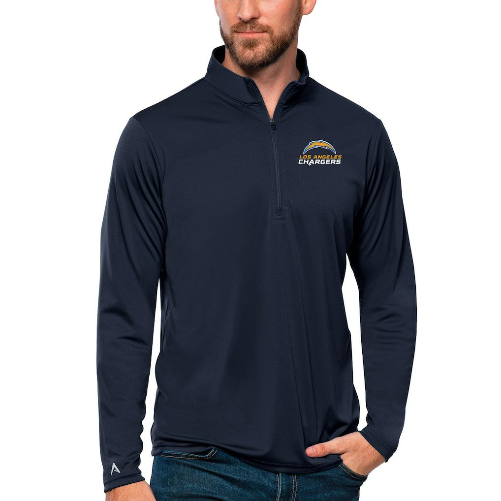 Los Angeles Chargers  Antigua Tribute Quarter-Zip Lightweight Pullover Top