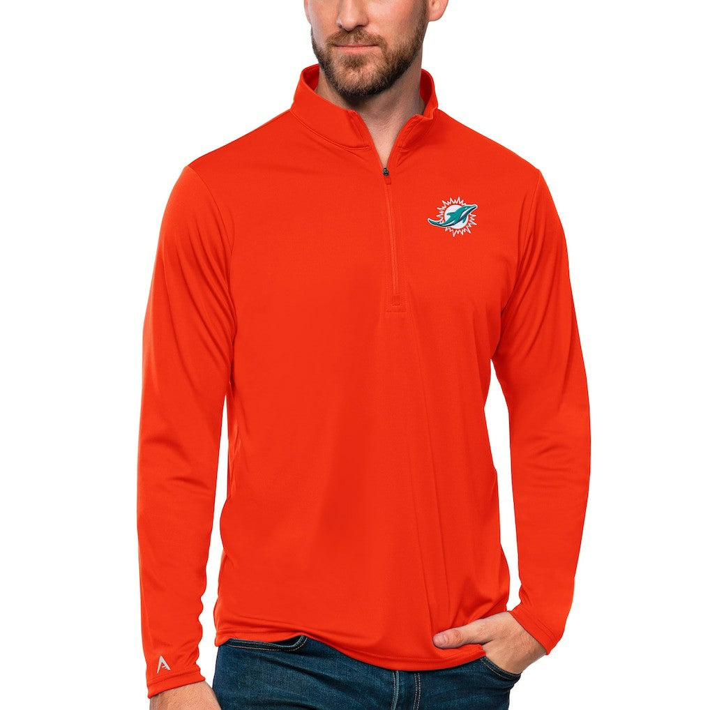 Miami Dolphins  Antigua Tribute Quarter-Zip Lightweight Pullover Top