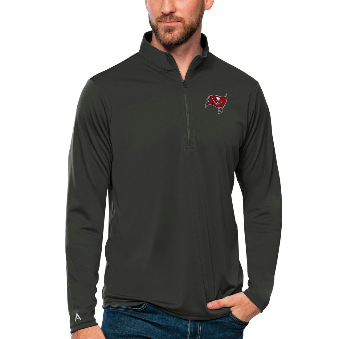 Tampa Bay Buccaneers  Antigua Tribute Quarter-Zip Lightweight Pullover Top