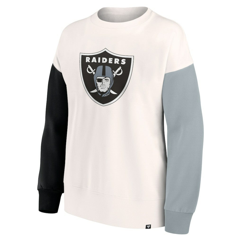 Las Vegas Raiders Fanatics Women's Colorblock Primary Logo Pullover Sweatshirt