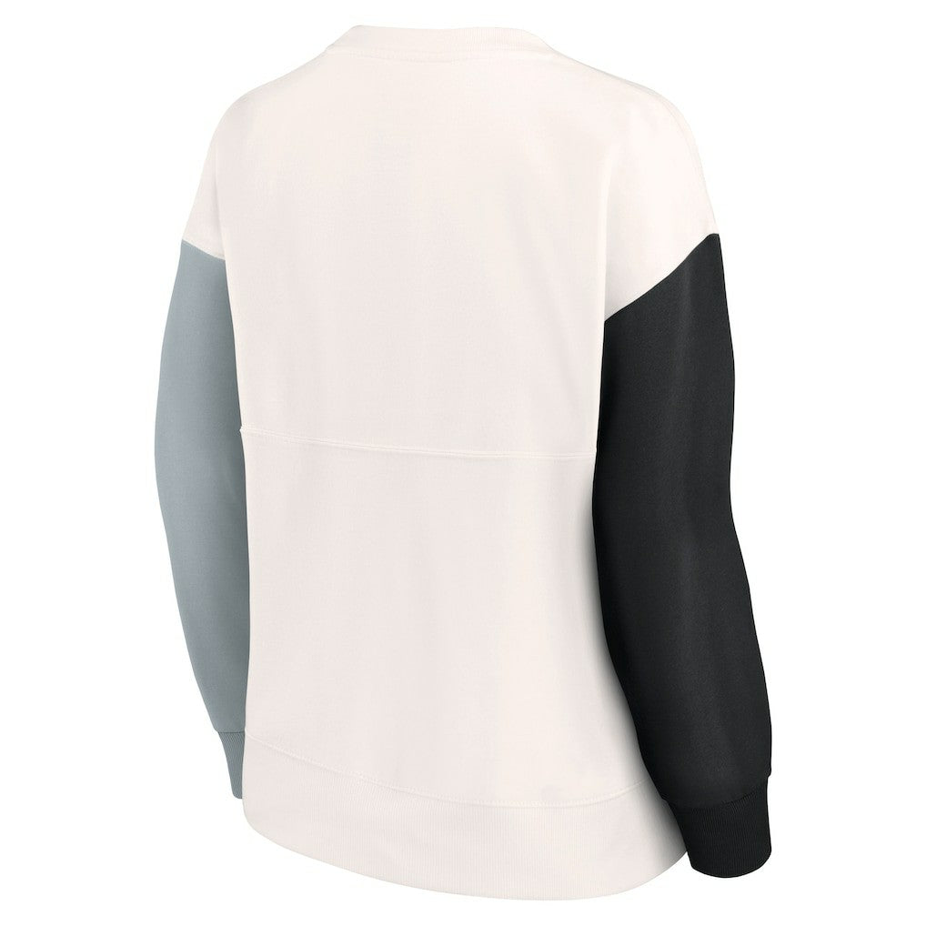Las Vegas Raiders Fanatics Women's Colorblock Primary Logo Pullover Sweatshirt