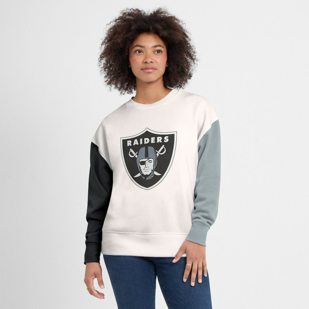 Las Vegas Raiders Fanatics Women's Colorblock Primary Logo Pullover Sweatshirt