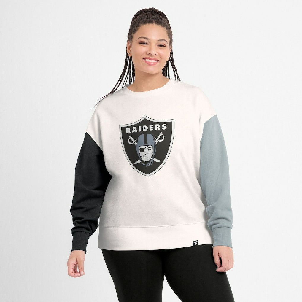 Las Vegas Raiders Fanatics Women's Colorblock Primary Logo Pullover Sweatshirt