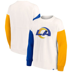 Los Angeles Rams Fanatics Women's Colorblock Primary Logo Pullover Sweatshirt