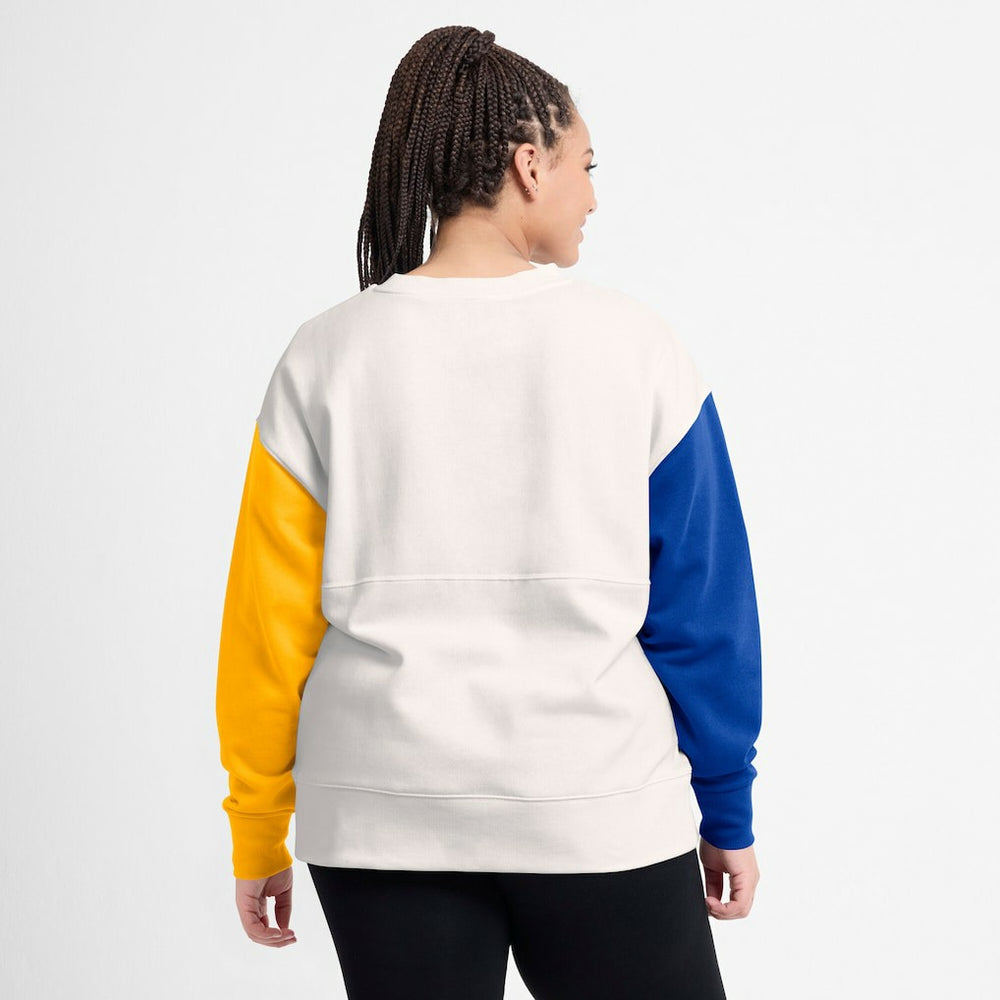 Los Angeles Rams Fanatics Women's Colorblock Primary Logo Pullover Sweatshirt