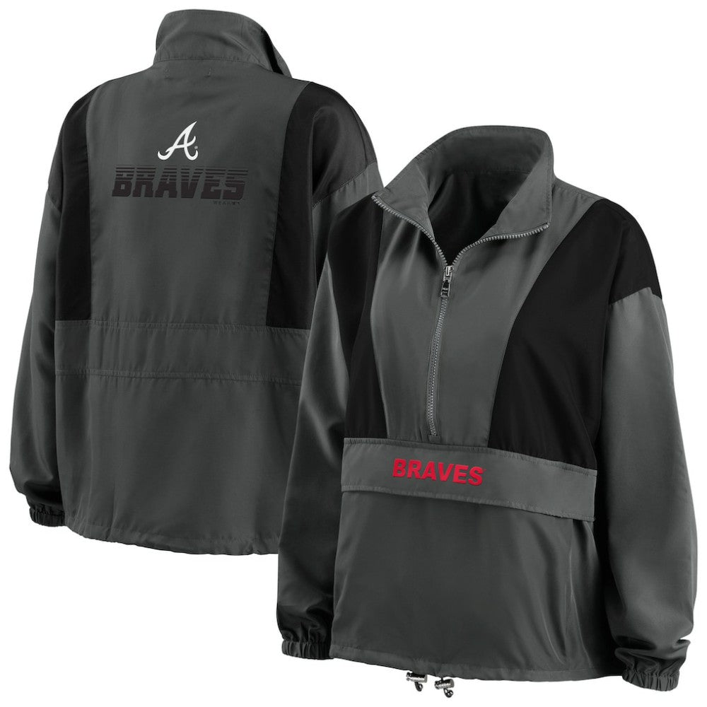 Atlanta Braves WEAR by Erin Andrews Women's Packable Half-Zip Jacket | MLB US