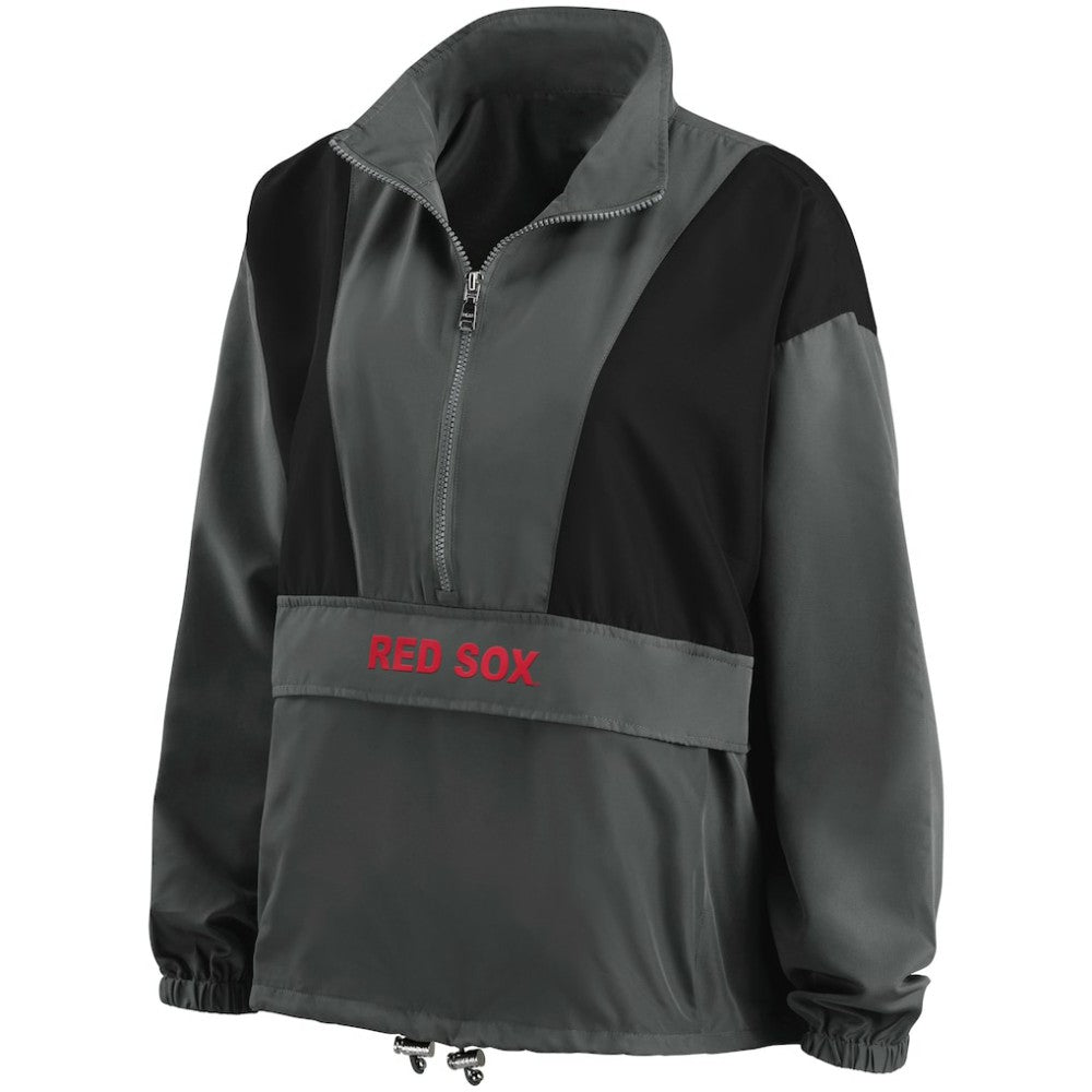 Boston Red Sox WEAR by Erin Andrews Women's Packable Half-Zip Jacket | MLB Outlet