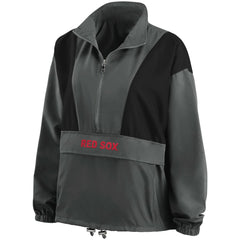Boston Red Sox WEAR by Erin Andrews Women's Packable Half-Zip Jacket | MLB Outlet