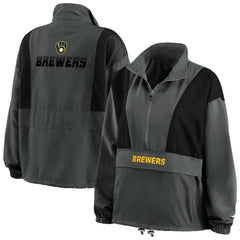 Milwaukee Brewers WEAR by Erin Andrews Women's Packable Half-Zip Jacket | MLB New