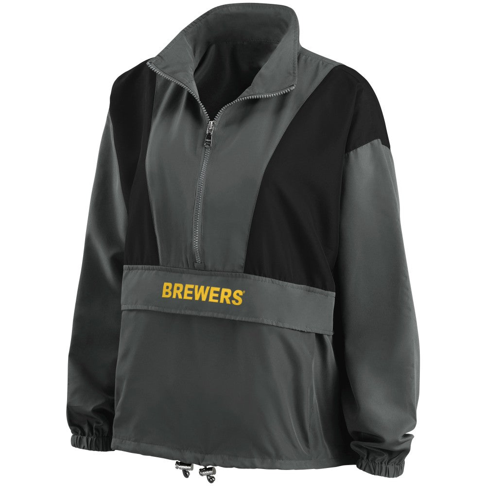 Milwaukee Brewers WEAR by Erin Andrews Women's Packable Half-Zip Jacket | MLB New