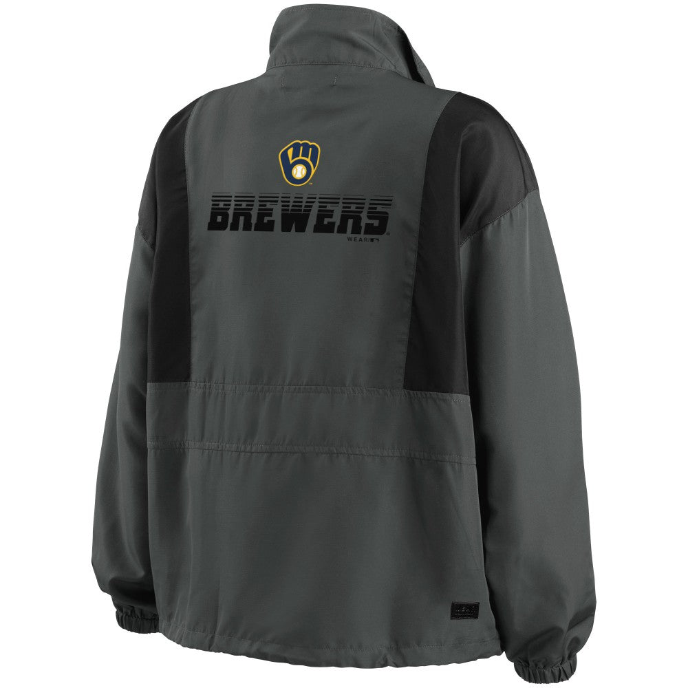 Milwaukee Brewers WEAR by Erin Andrews Women's Packable Half-Zip Jacket | MLB New
