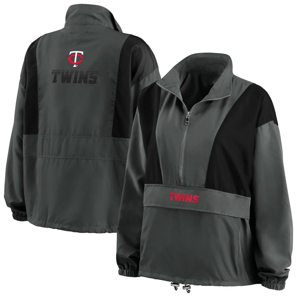 Minnesota Twins WEAR by Erin Andrews Women's Packable Half-Zip Jacket | MLB Discount