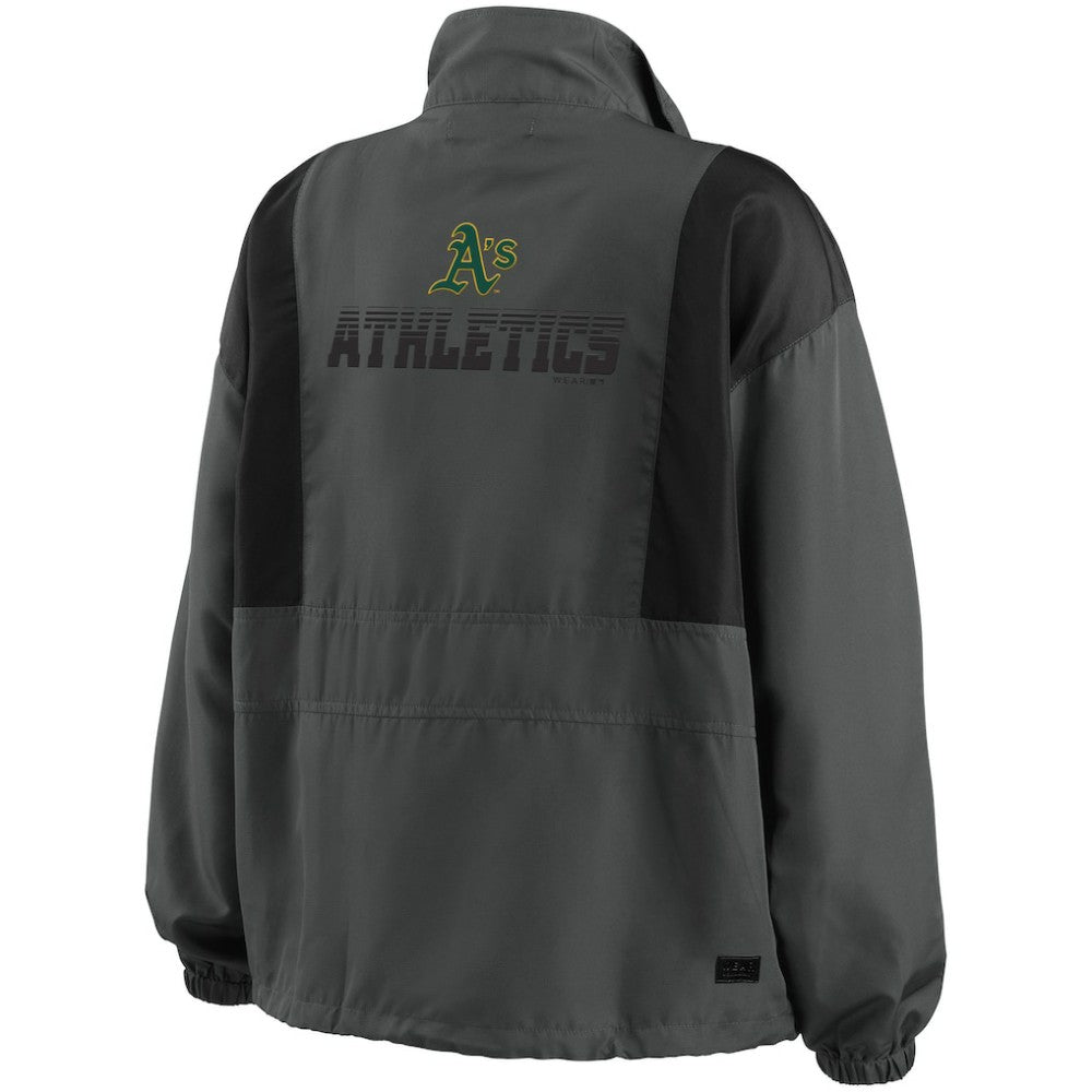 Athletics WEAR by Erin Andrews Women's Packable Half-Zip Jacket | MLB Sale
