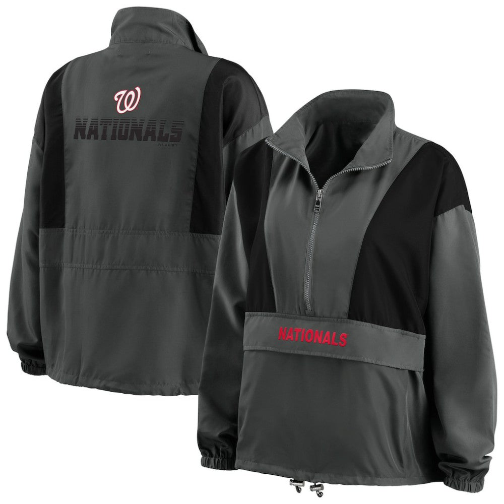 Washington Nationals WEAR by Erin Andrews Women's Packable Half-Zip Jacket | MLB Online