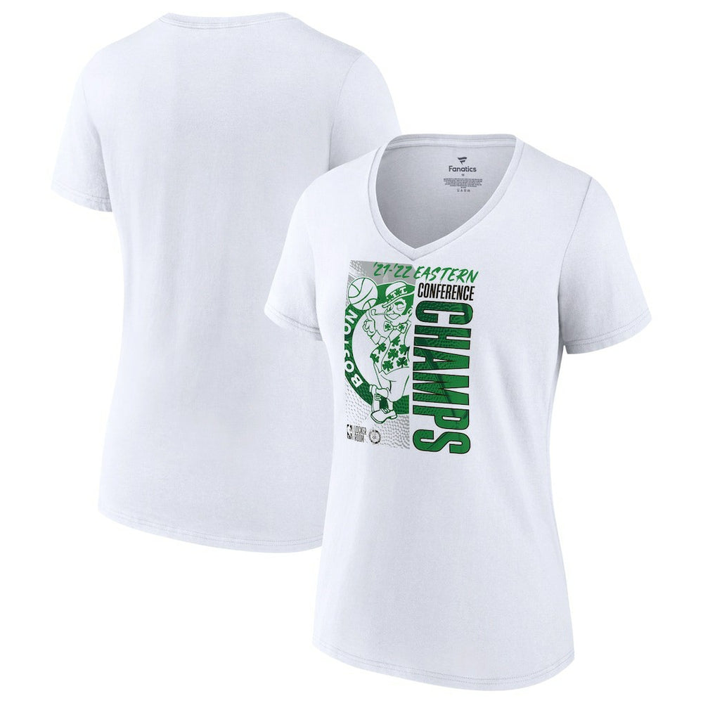 Boston Celtics Women's 2022 Eastern Conference Champions Locker Room V-Neck T-Shirt Discount