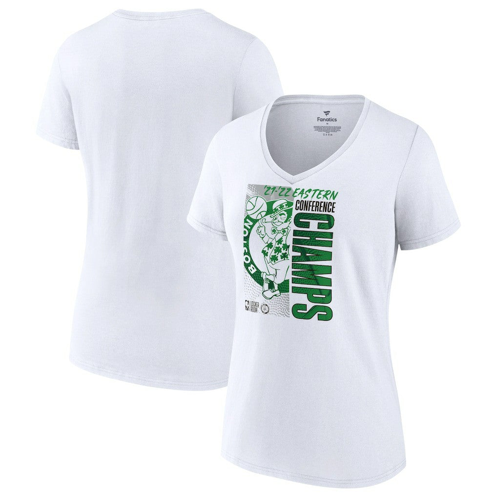 Boston Celtics Women's 2022 Eastern Conference Champions Locker Room V-Neck T-Shirt Discount