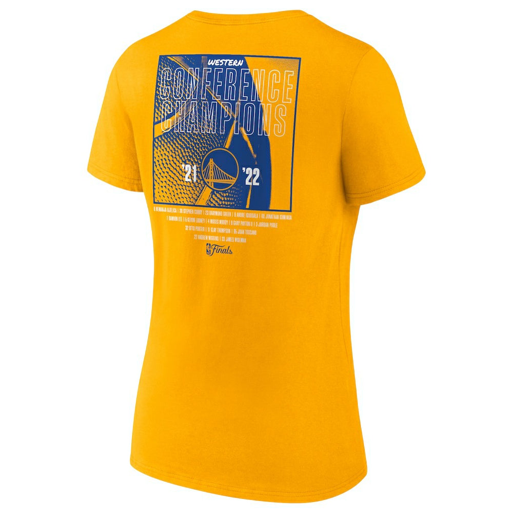 Golden State Warriors Women's 2022 Western Conference Champions Balanced Attack Roster V-Neck T-Shirt sale On Sale