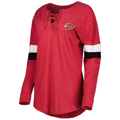 Arizona Cardinals New Era Women's Athletic Varsity Lace-Up Lightweight Long Sleeve T-Shirt