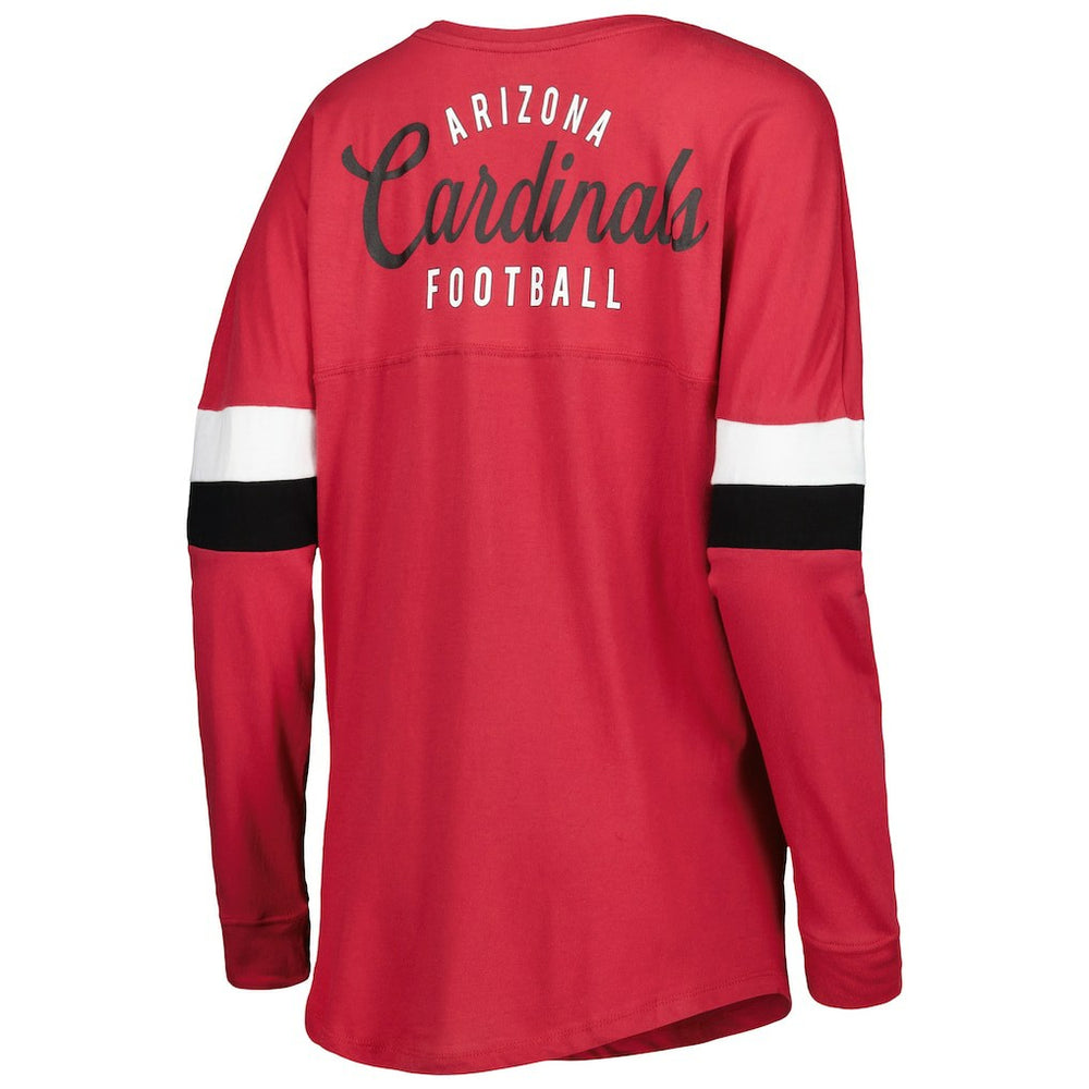 Arizona Cardinals New Era Women's Athletic Varsity Lace-Up Lightweight Long Sleeve T-Shirt