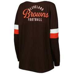 Cleveland Browns New Era Women's Athletic Varsity Lace-Up Lightweight Long Sleeve T-Shirt