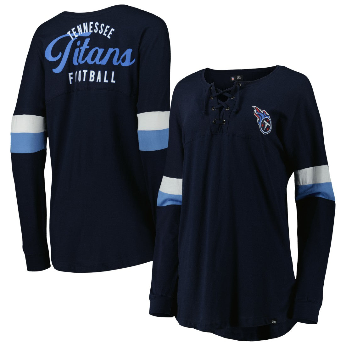 Tennessee Titans New Era Women's Athletic Varsity Lace-Up Lightweight Long Sleeve T-Shirt