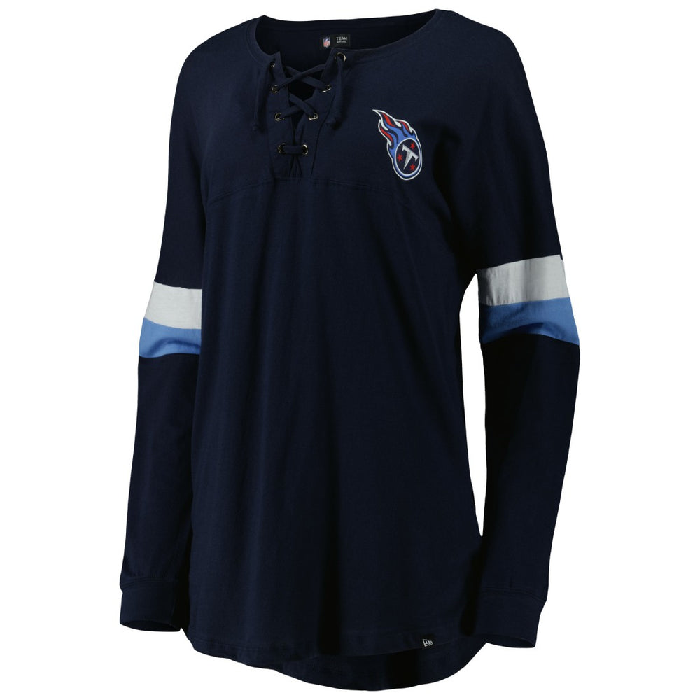 Tennessee Titans New Era Women's Athletic Varsity Lace-Up Lightweight Long Sleeve T-Shirt