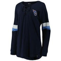 Tennessee Titans New Era Women's Athletic Varsity Lace-Up Lightweight Long Sleeve T-Shirt