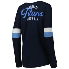 Tennessee Titans New Era Women's Athletic Varsity Lace-Up Lightweight Long Sleeve T-Shirt
