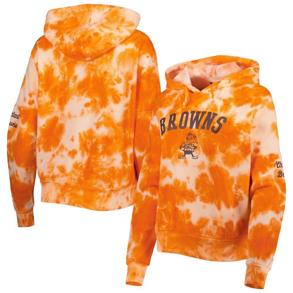 Cleveland Browns New Era Women's Cloud Dye Fleece Pullover Hoodie