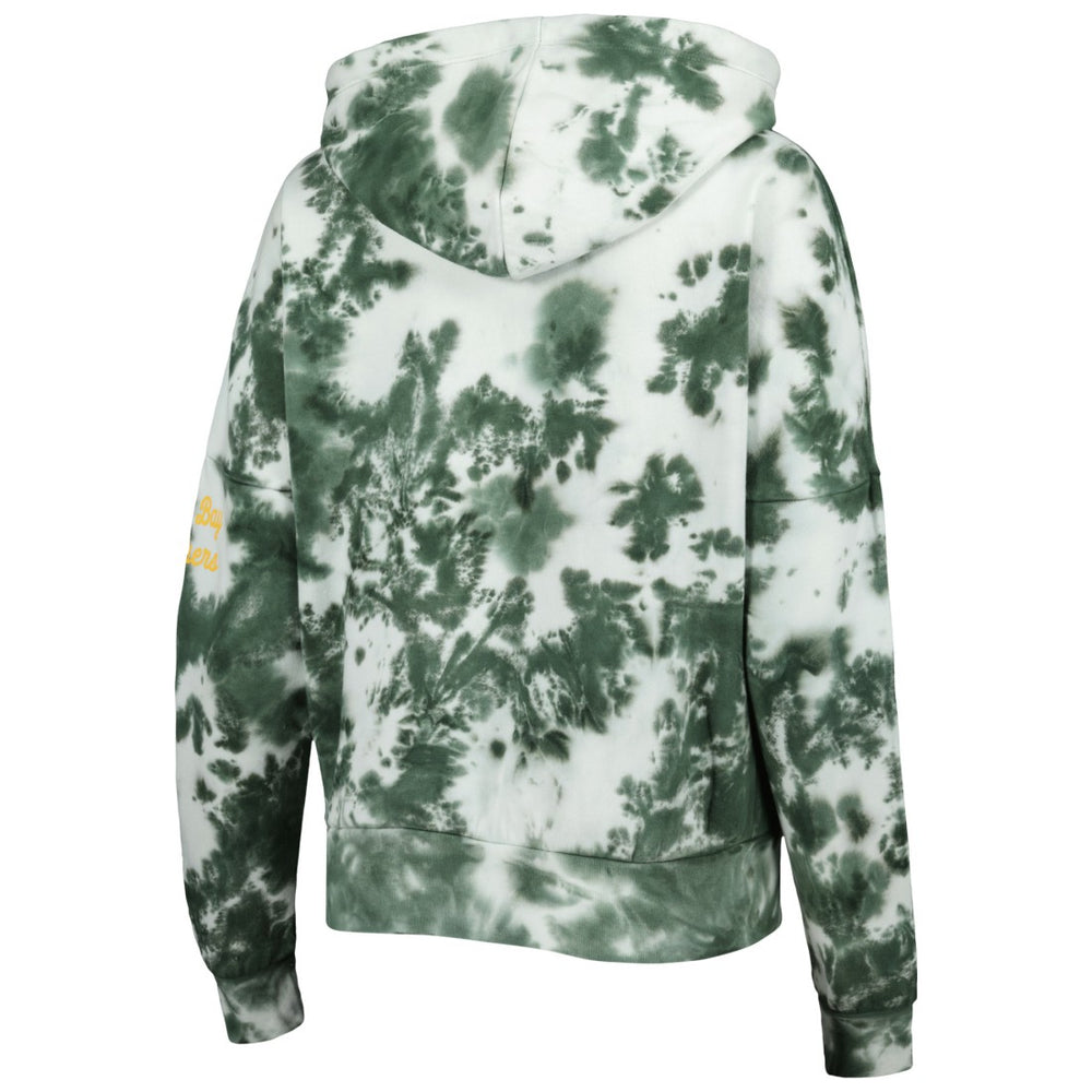 Green Bay Packers New Era Women's Cloud Dye Fleece Pullover Hoodie