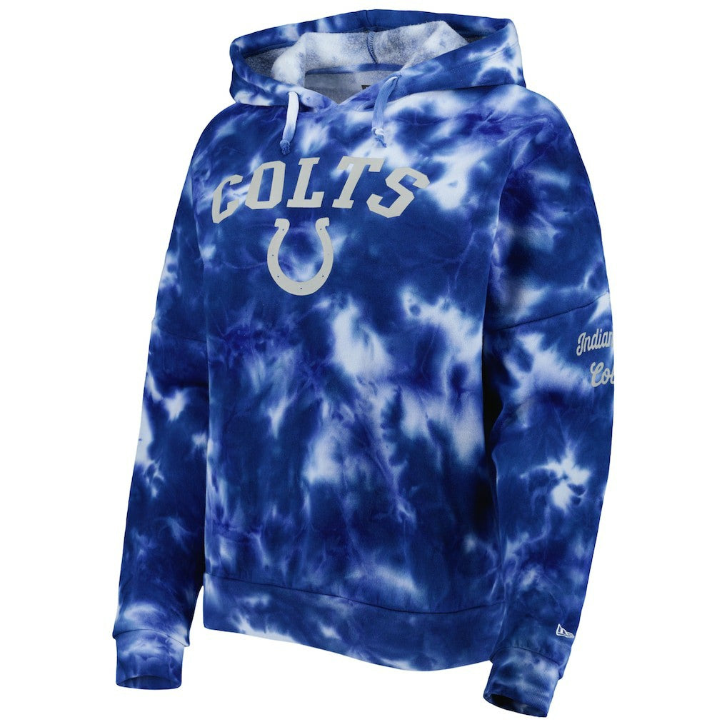 Indianapolis Colts New Era Women's Cloud Dye Fleece Pullover Hoodie