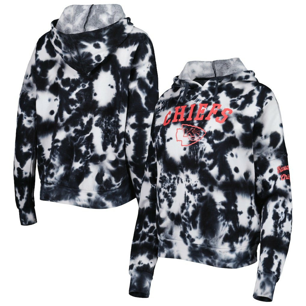 Kansas City Chiefs New Era Women's Cloud Dye Fleece Pullover Hoodie