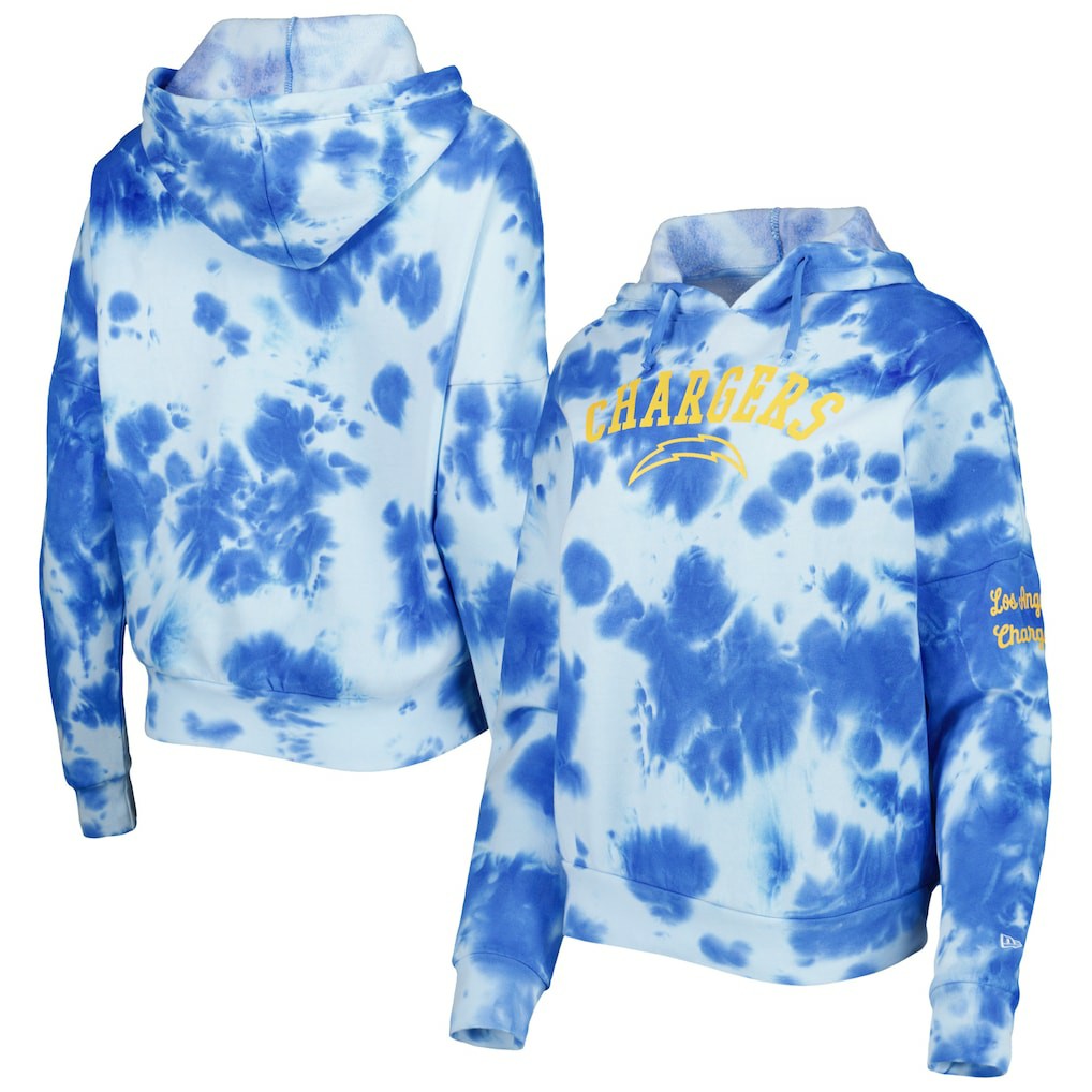 Los Angeles Chargers New Era Women's Cloud Dye Fleece Pullover Hoodie
