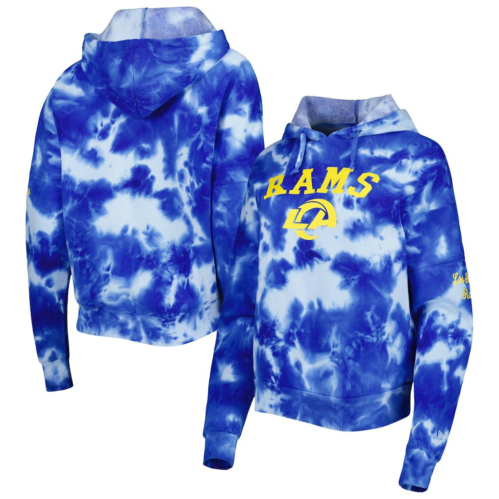 Los Angeles Rams New Era Women's Cloud Dye Fleece Pullover Hoodie