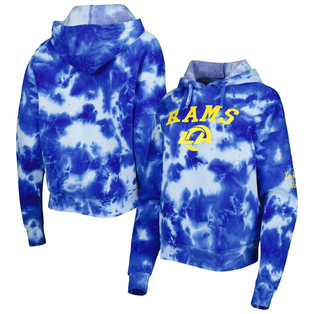 Los Angeles Rams New Era Women's Cloud Dye Fleece Pullover Hoodie